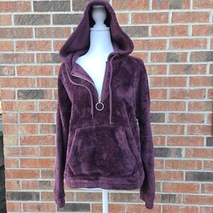 Reflex Plush Fleece Half Zip Hoodie Ring Pull Pullover Medium